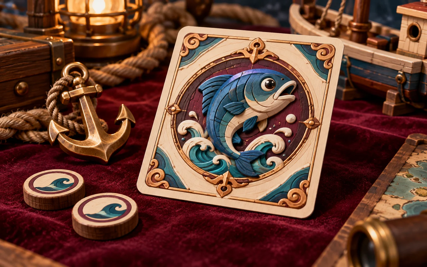 Anchor Catch illustrated tabletop card