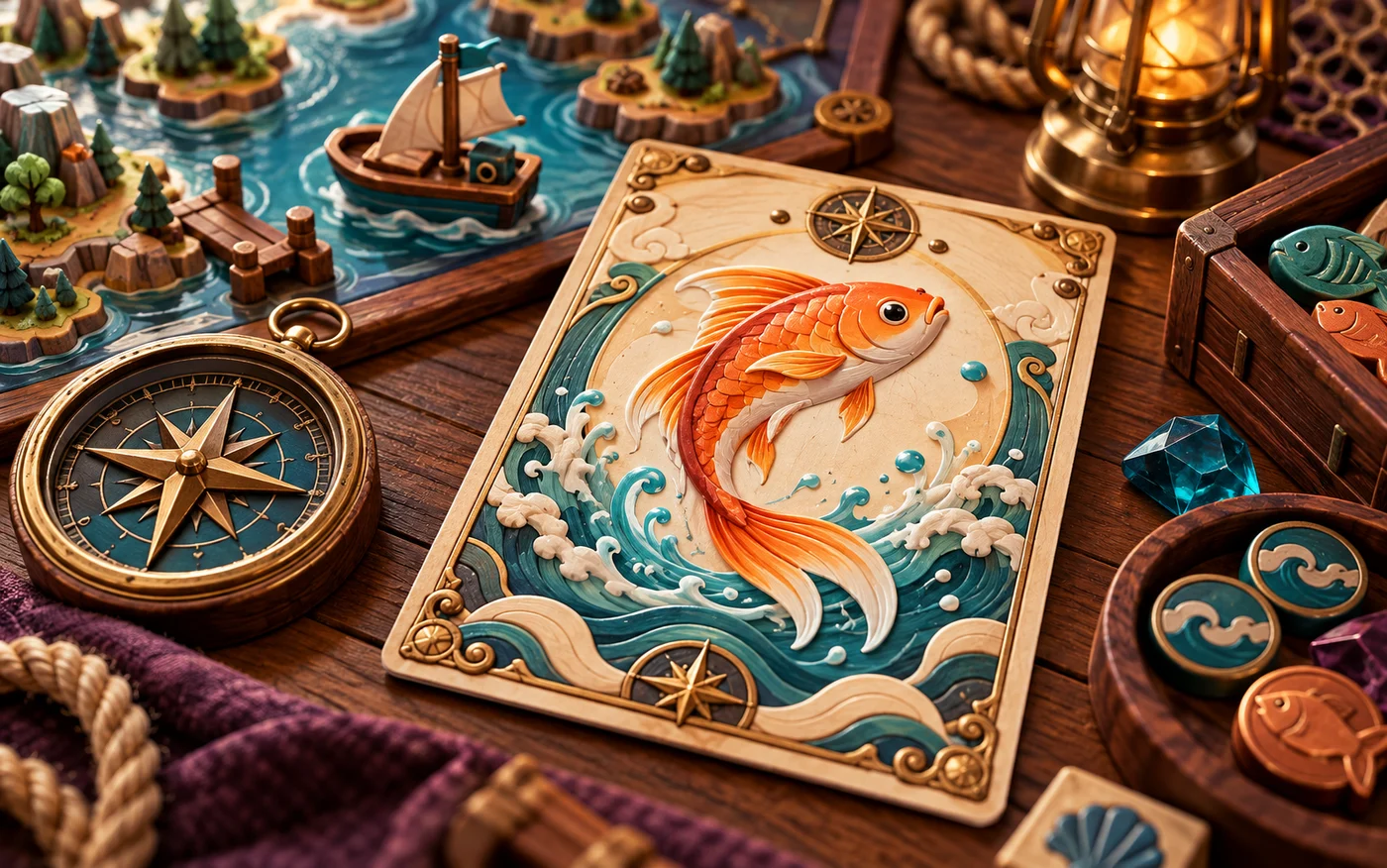 Comet Catch illustrated tabletop card