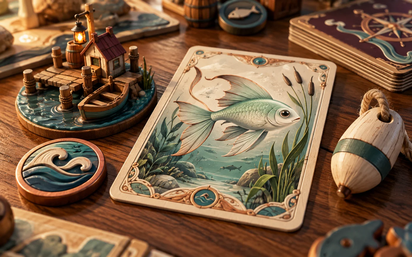 Drift Catch illustrated tabletop card